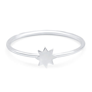 Star Oxidized Band Solid 925 Sterling Silver Thumb Ring (4mm)
